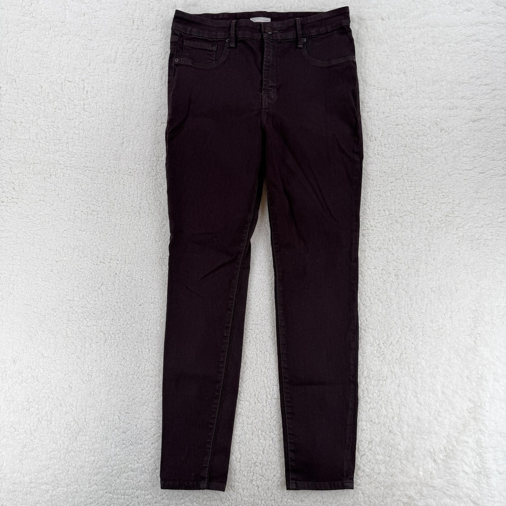 Good American Good Legs Coated Skinny Jeans Womens 14/32 Purple Malbec GLCO001ST